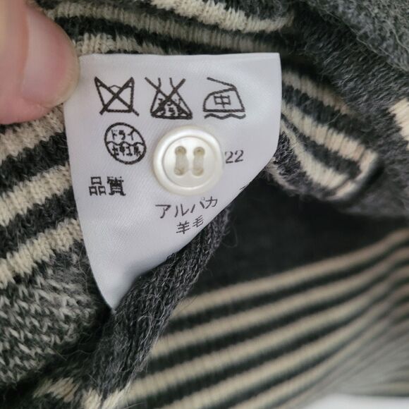 Michael Kors Sweater Cardigan Button-Up Womens S Small 4 Gray Argyle V Neck Tie - Picture 6 of 6